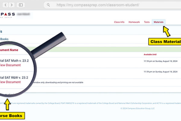 Instantly access your ACT course curriculum and study materials.